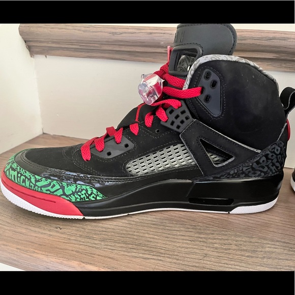 Jordan Spiz’ike Black Varsity Red Green Shoes - Picture 2 of 11